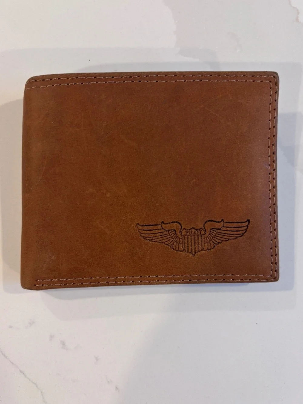 Sportys Pilot Wings Leather Wallet